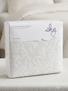 Sky Cream and White Floral Duvet Cover Set